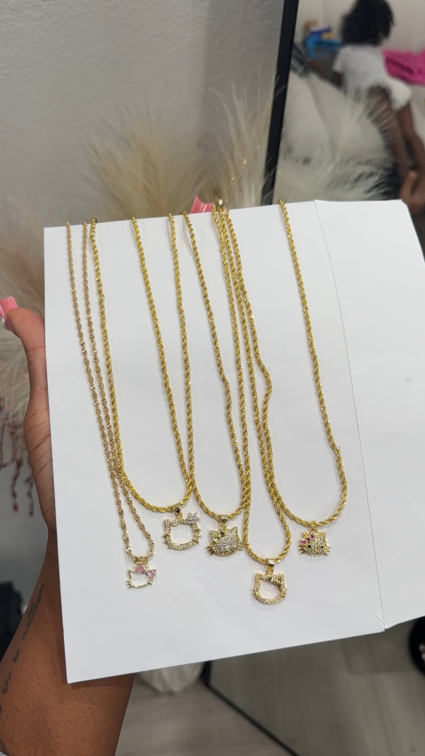 Iced kitty necklace collection