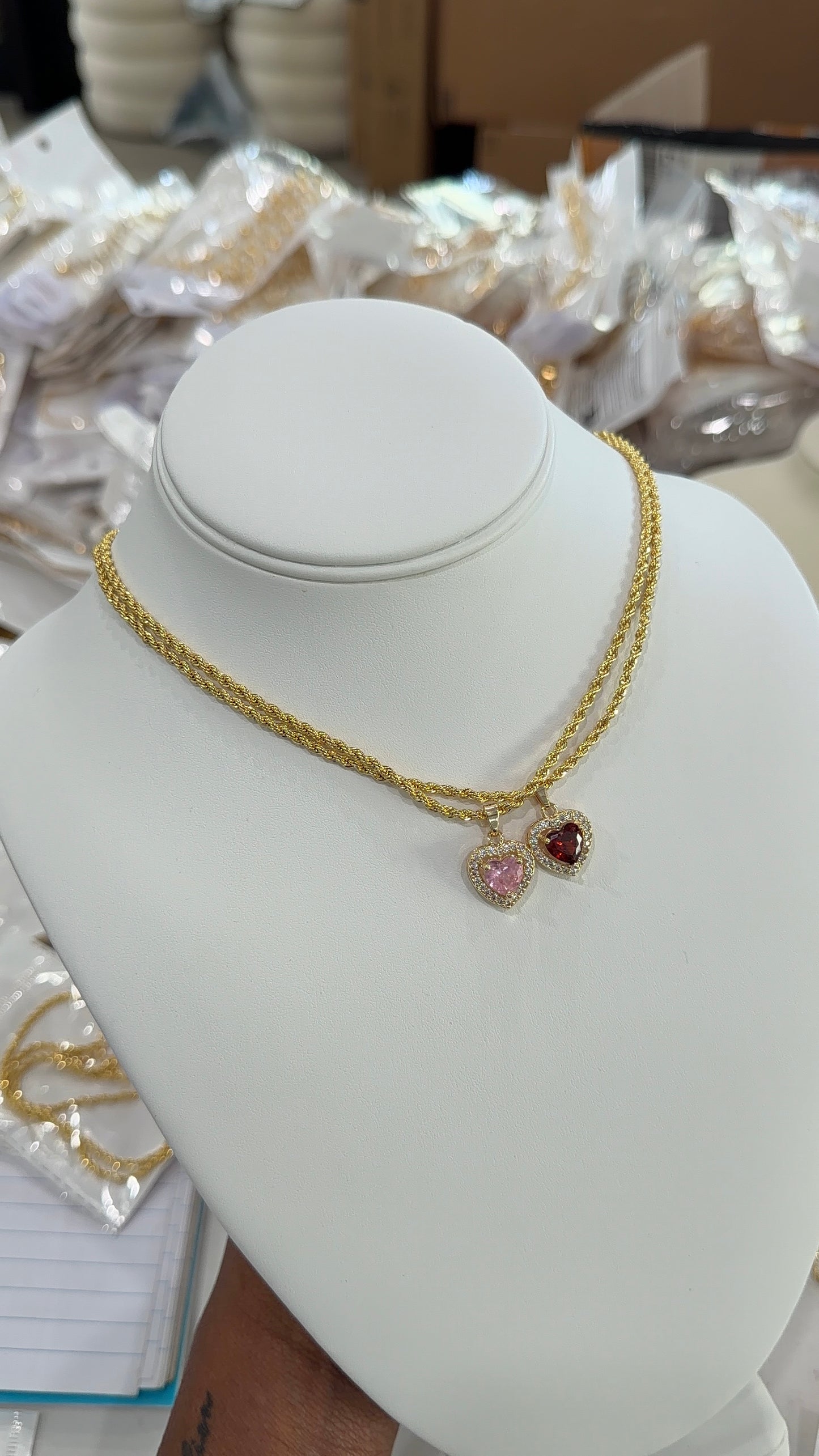 Heart stone chain
