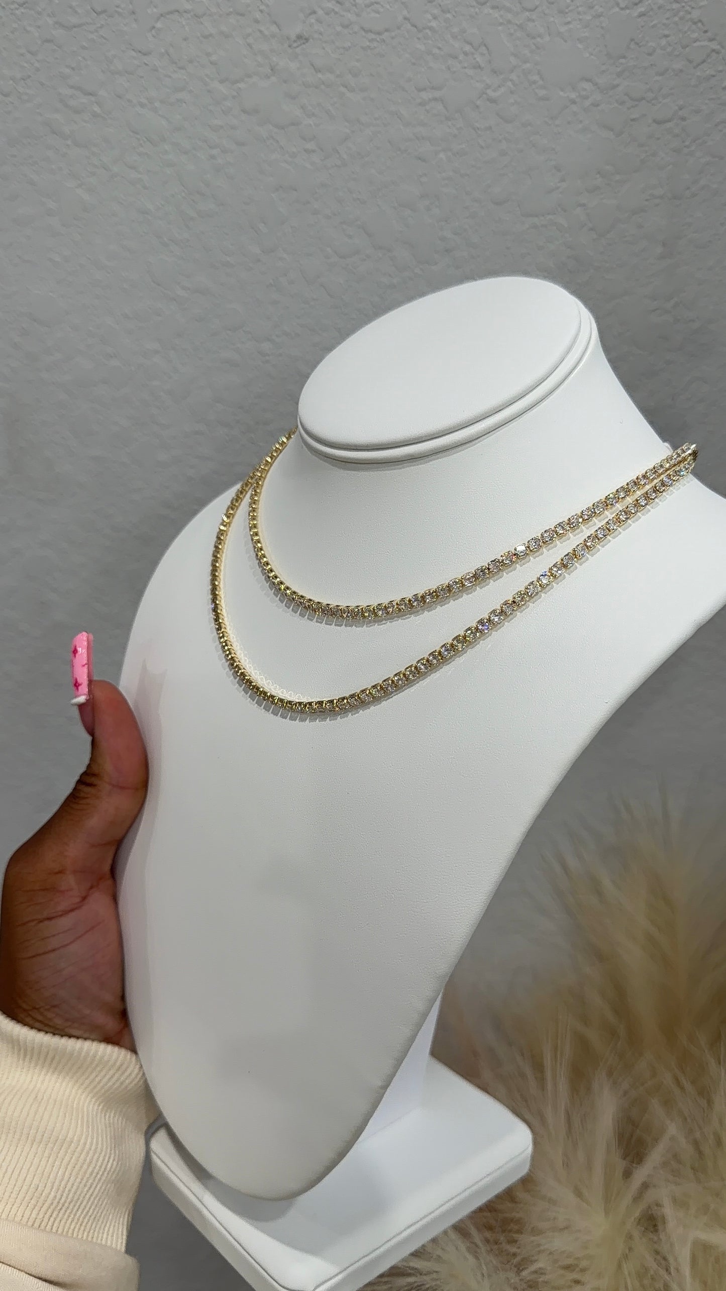 Diamond tennis necklace