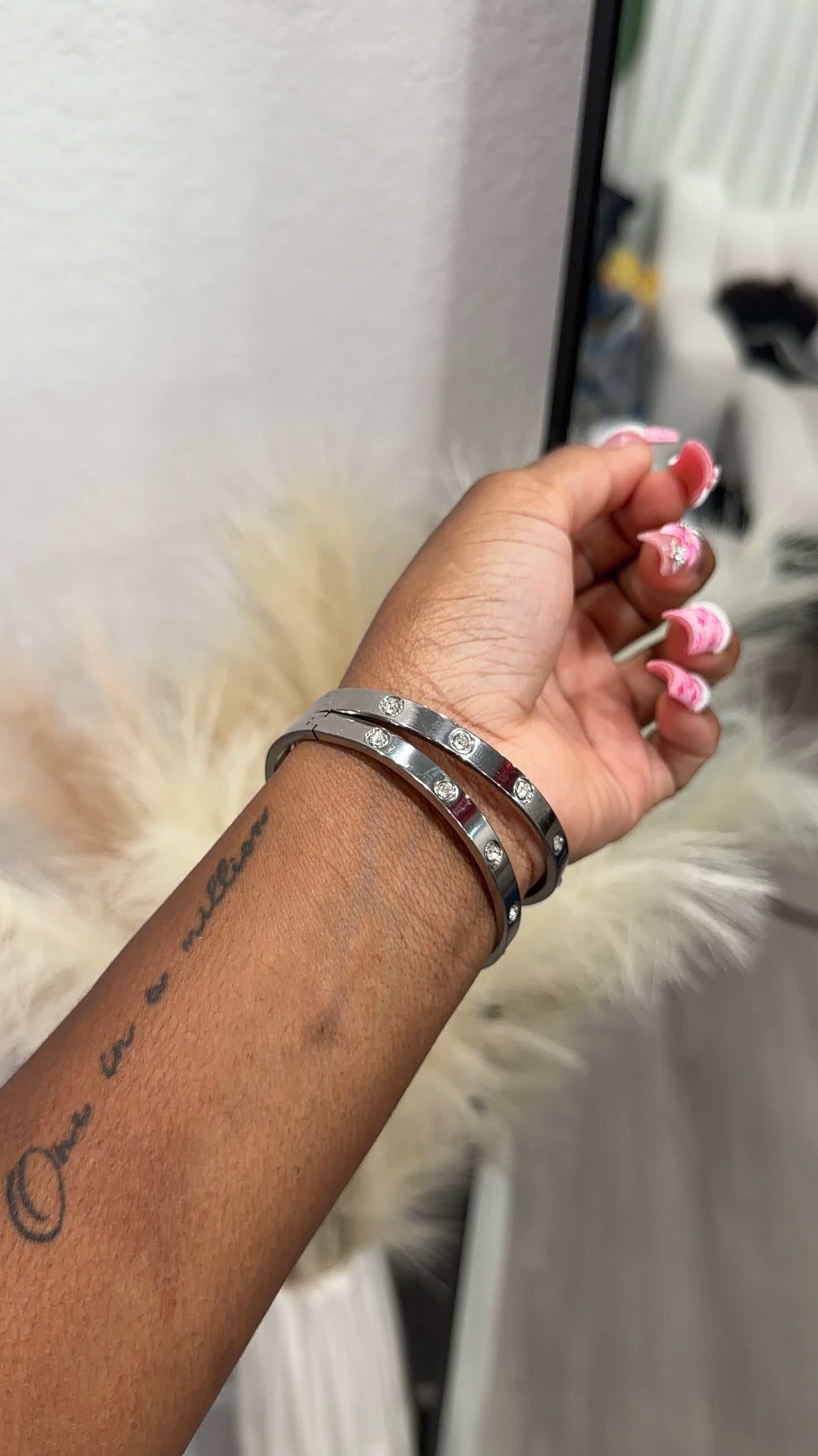 Chrome crush bangle