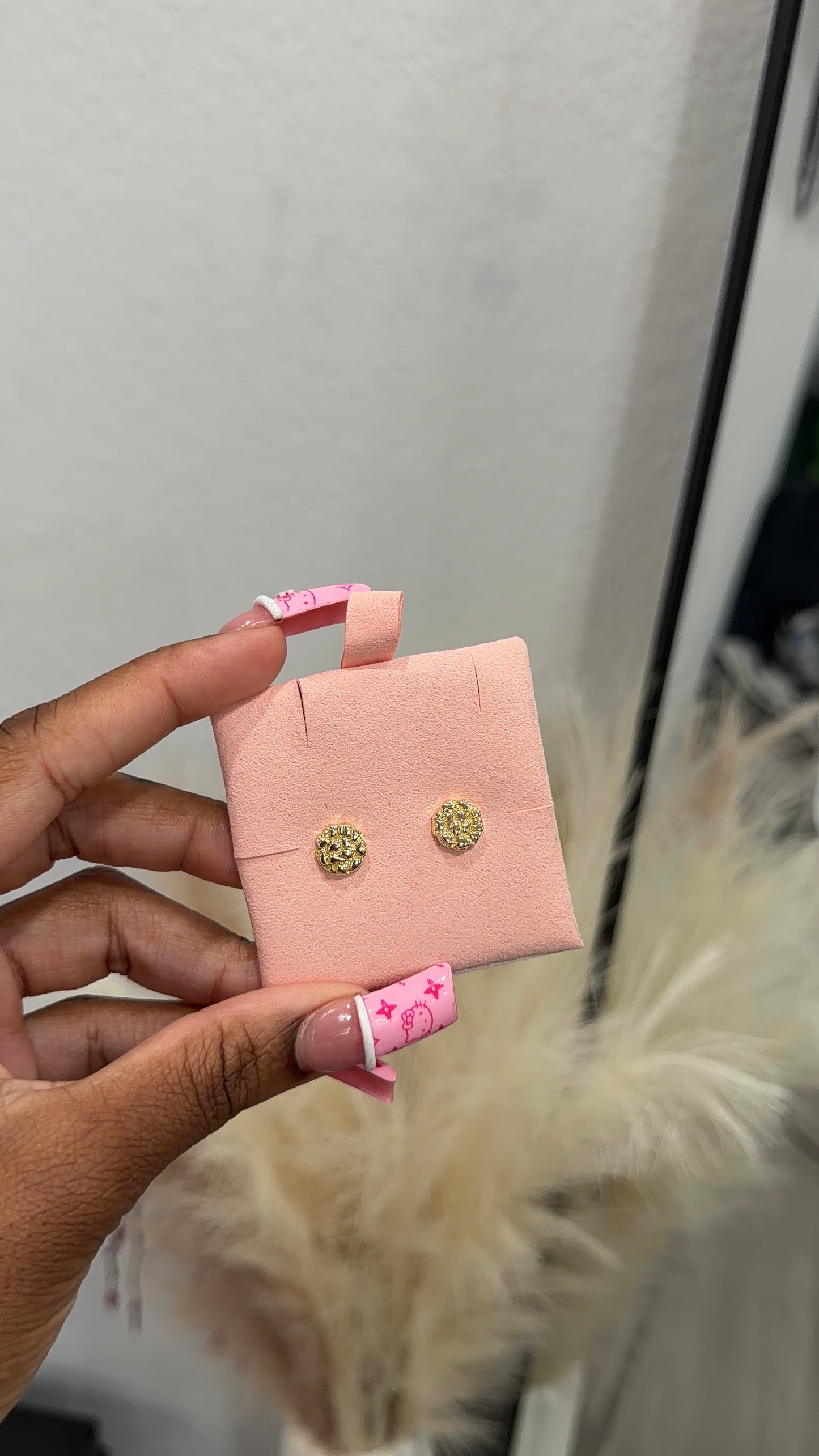 Round nugget earrings