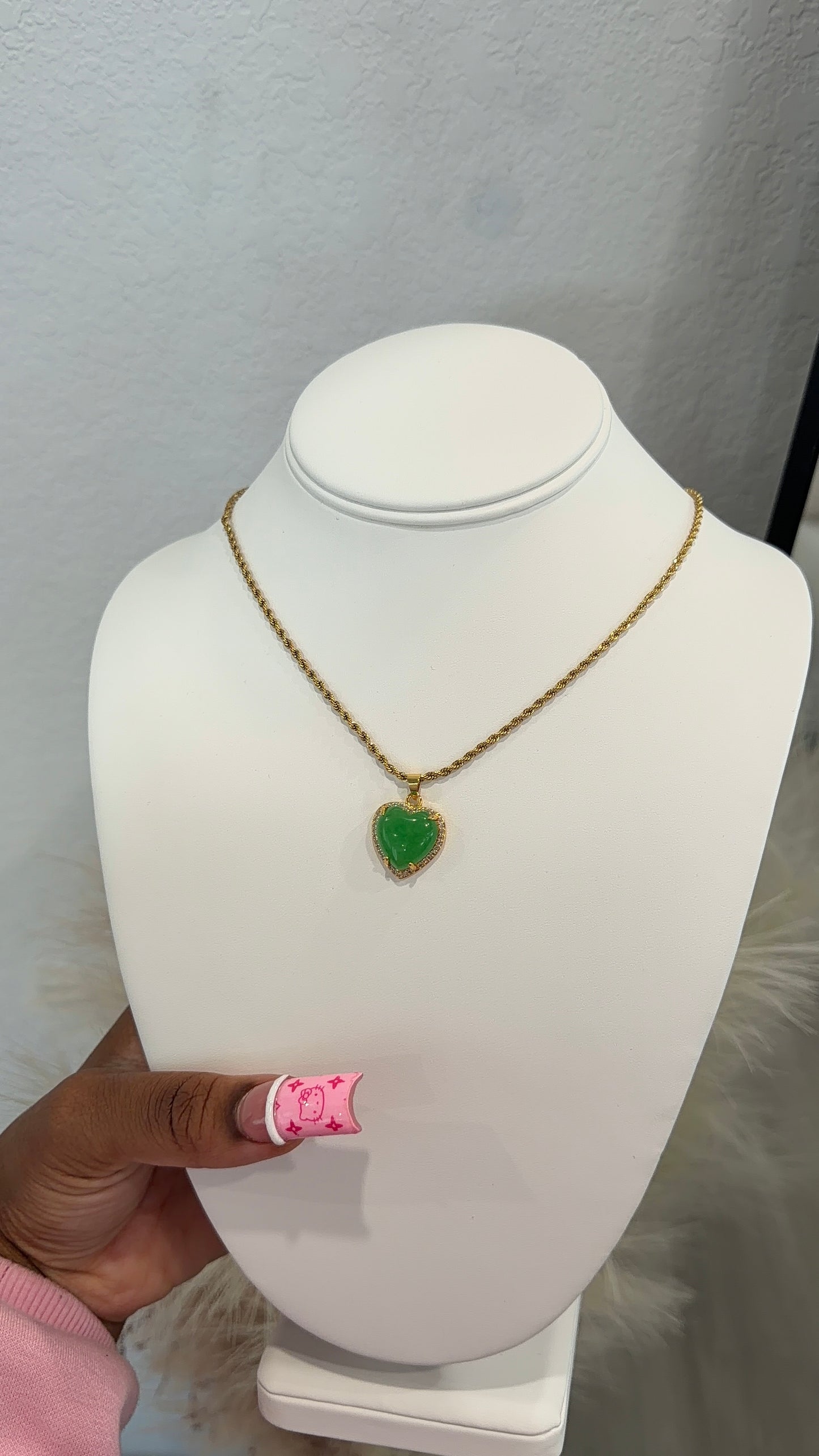 Emerald heart necklace
