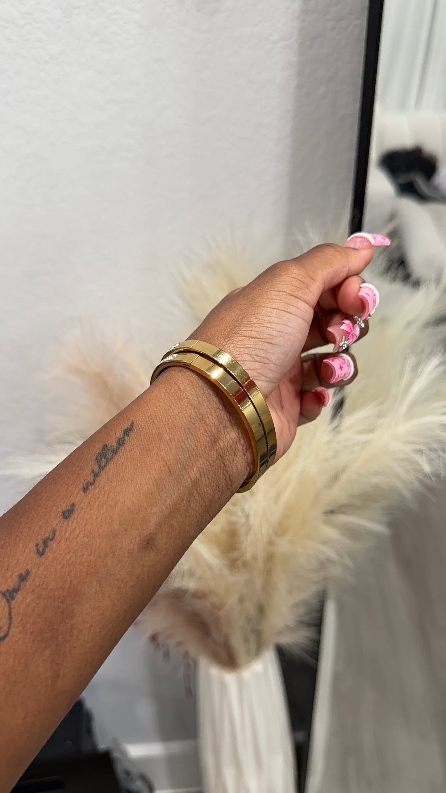 Golden lock bangle