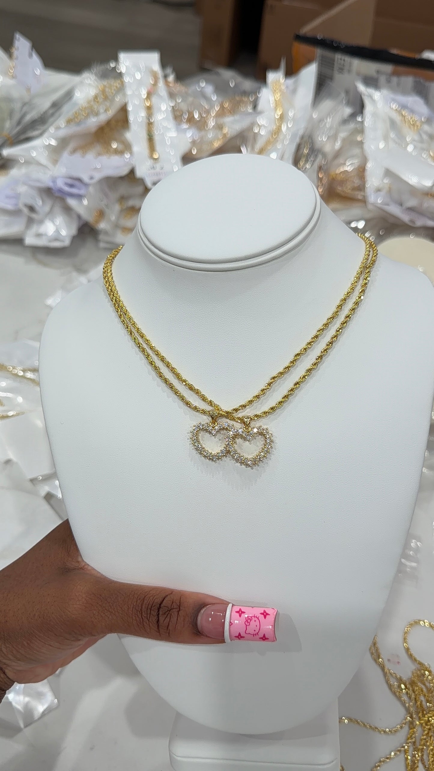 Classic iced heart necklace