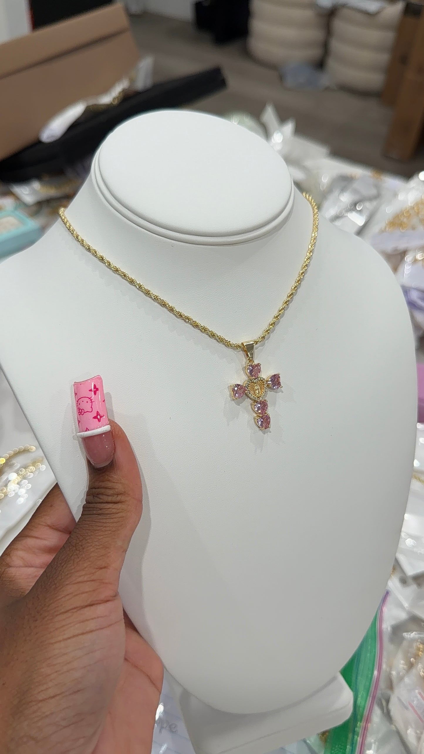 Pink cross chain