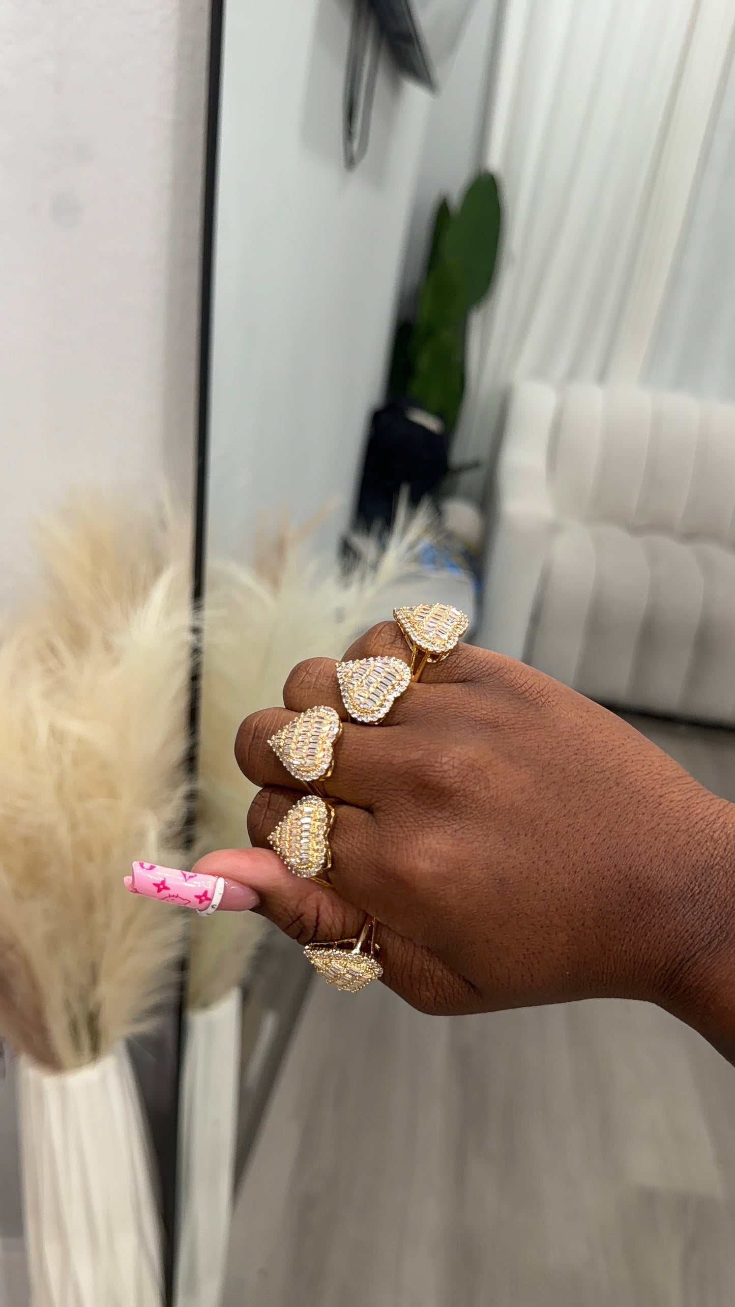Iced heart ring