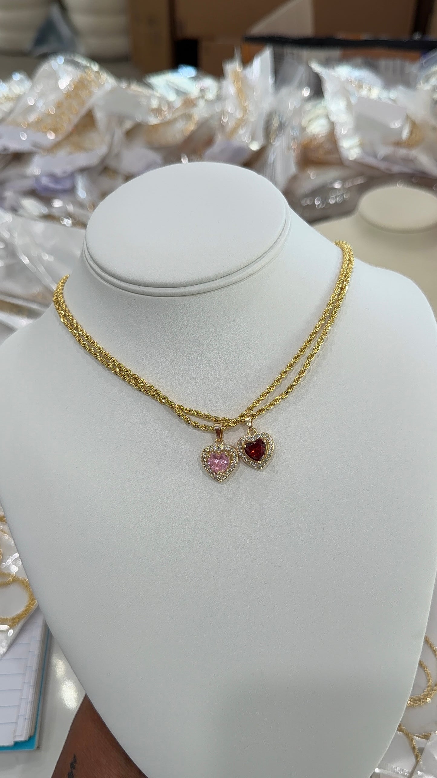 Heart stone chain
