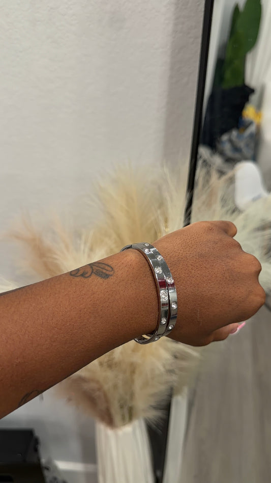 Chrome crush bangle