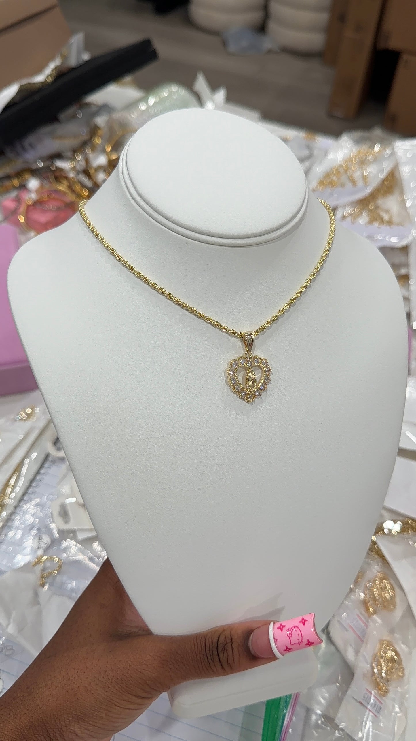 Holy heart charm necklace