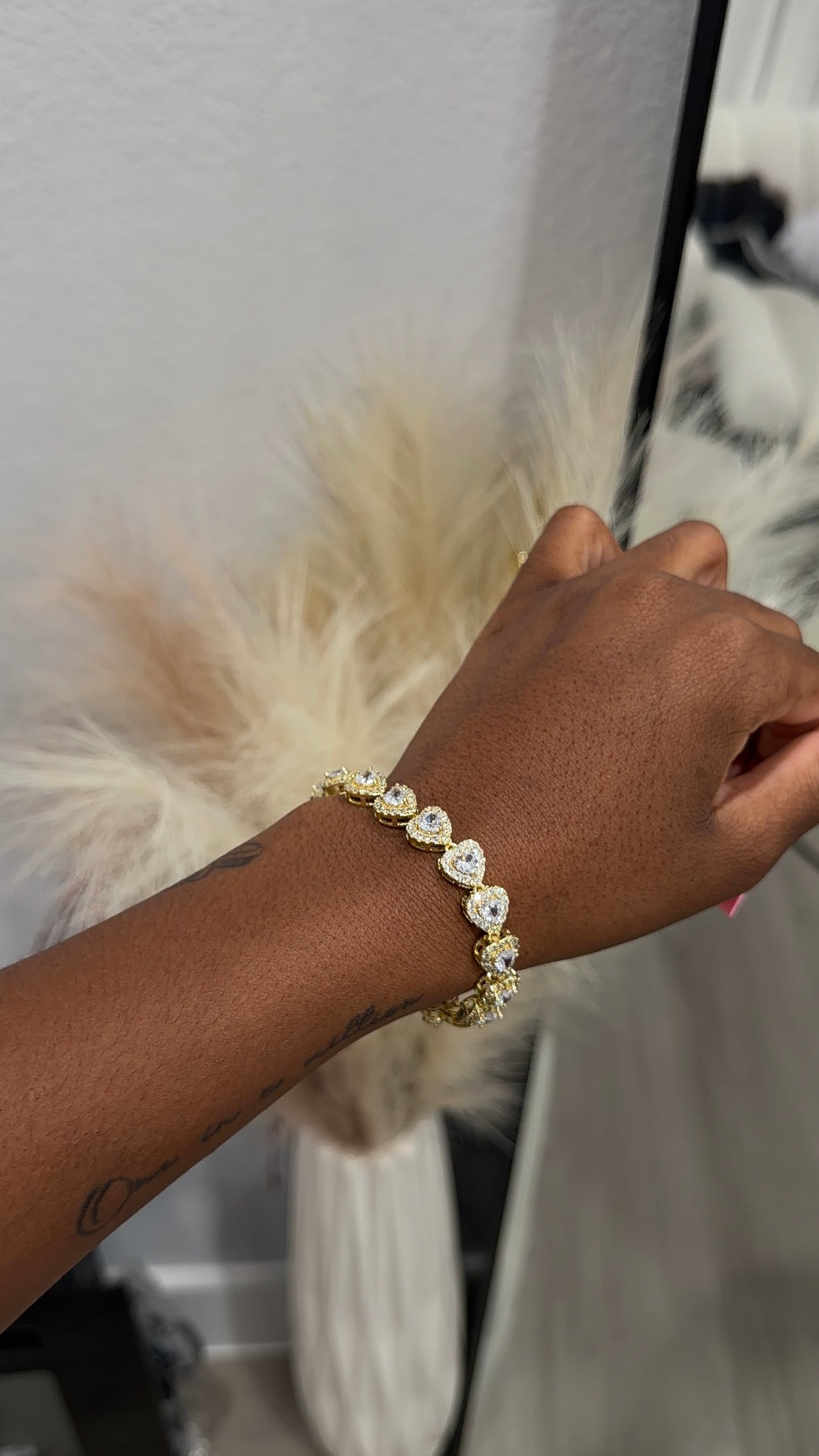Hearts on ice bracelet