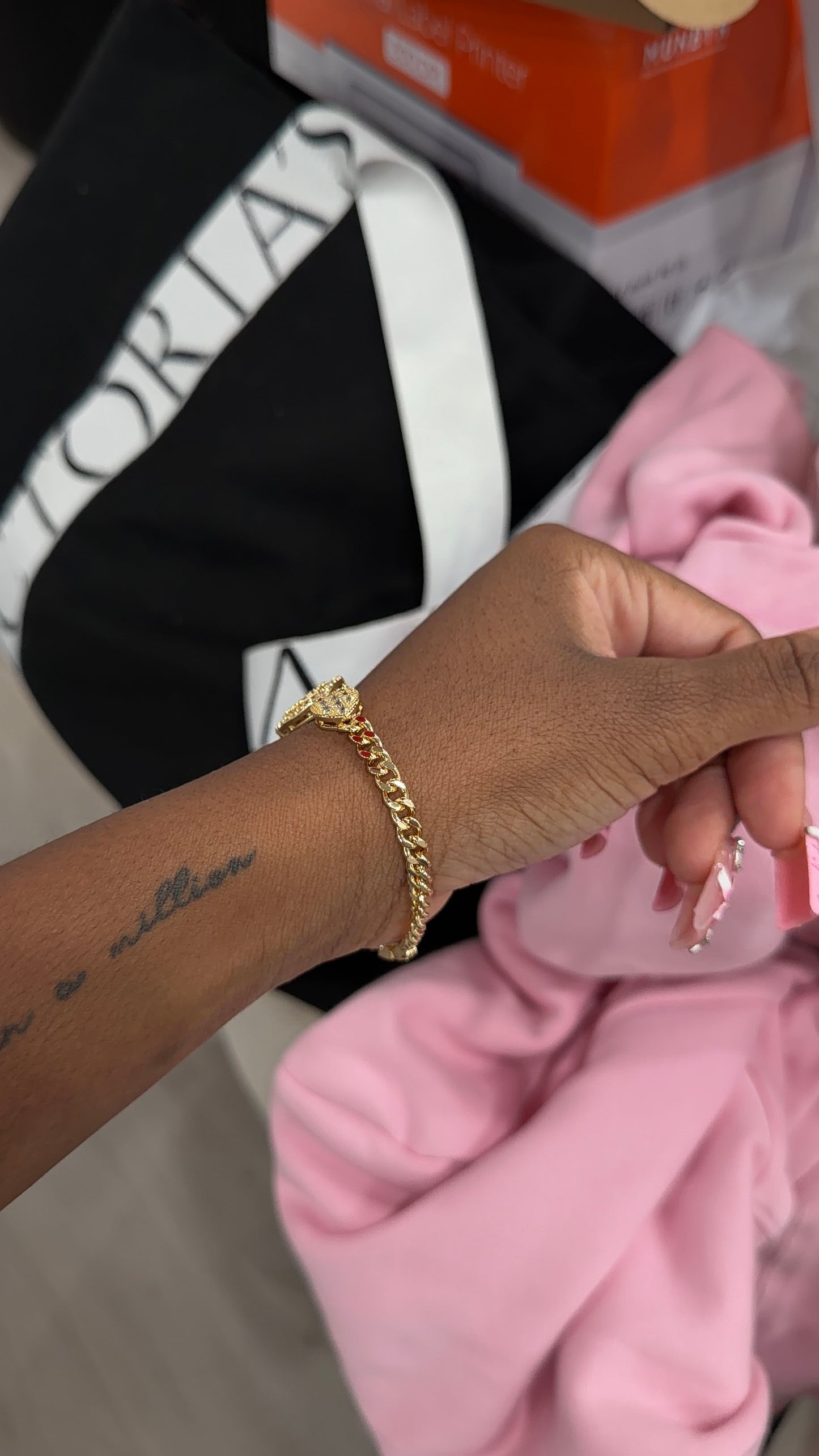 Triple bling heart bracelet