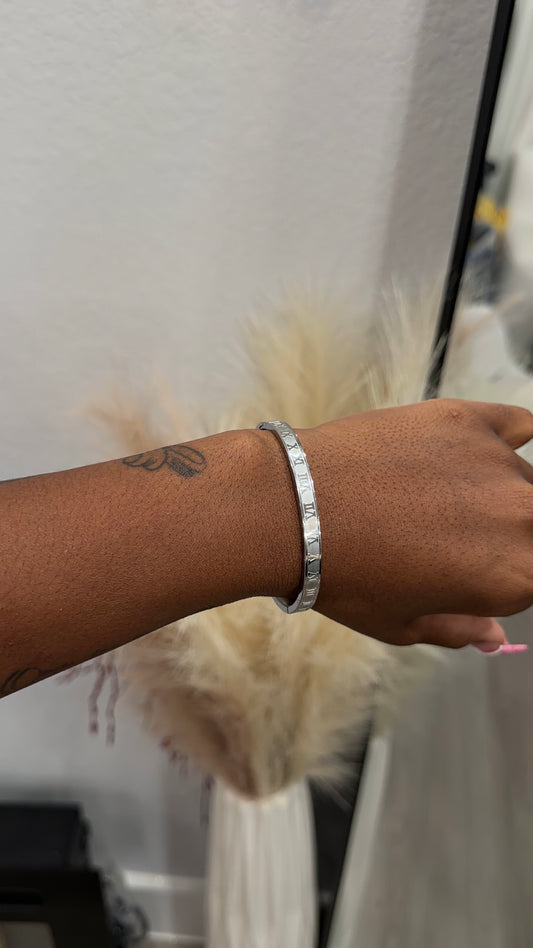 Silver Roman Bangle