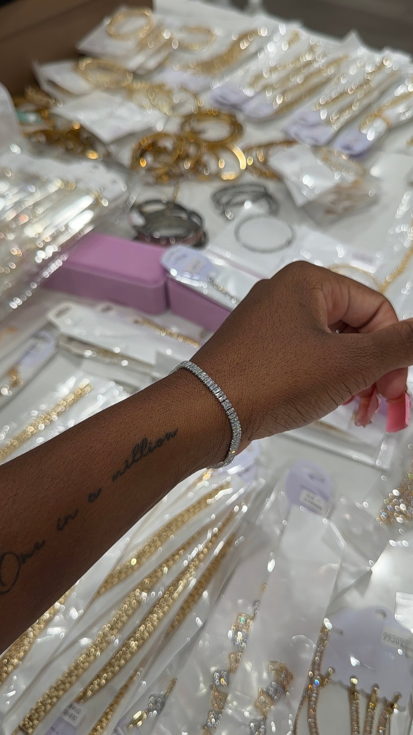 Polished ice bracelet