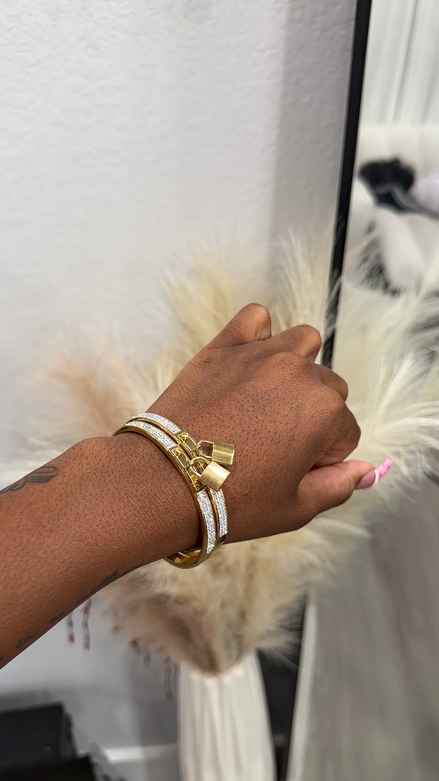 Golden lock bangle