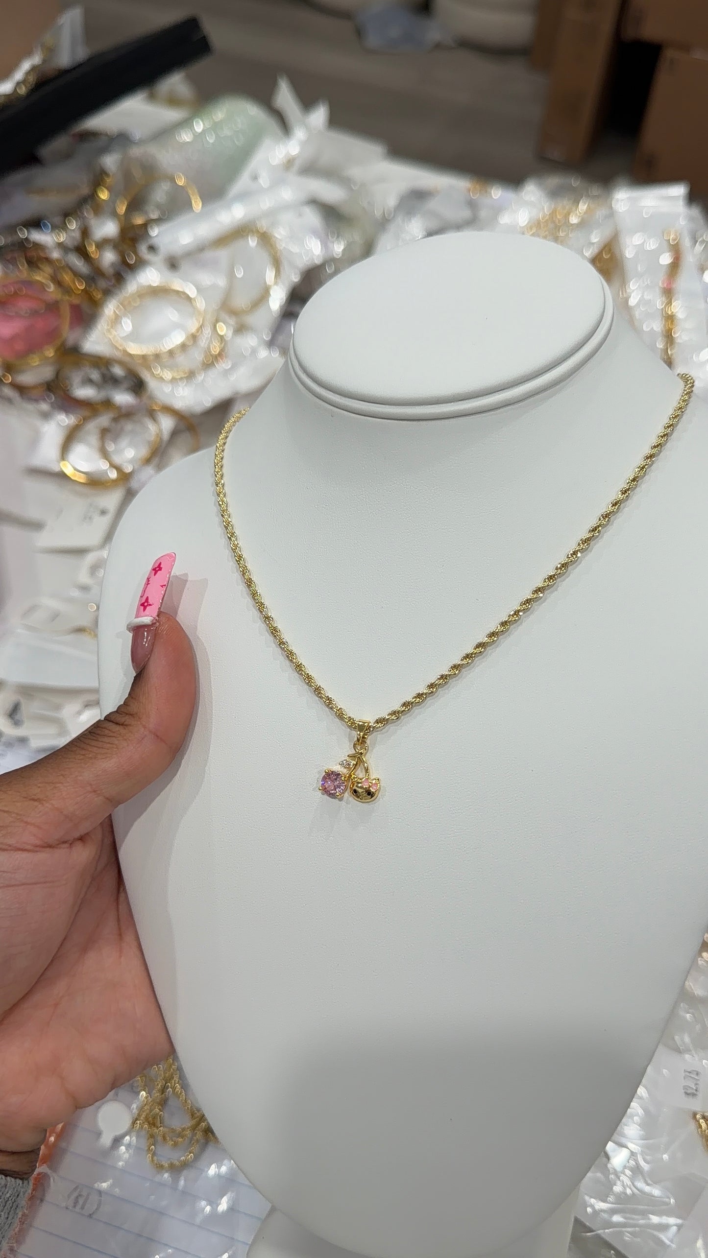 Cherry Kitty charm chain
