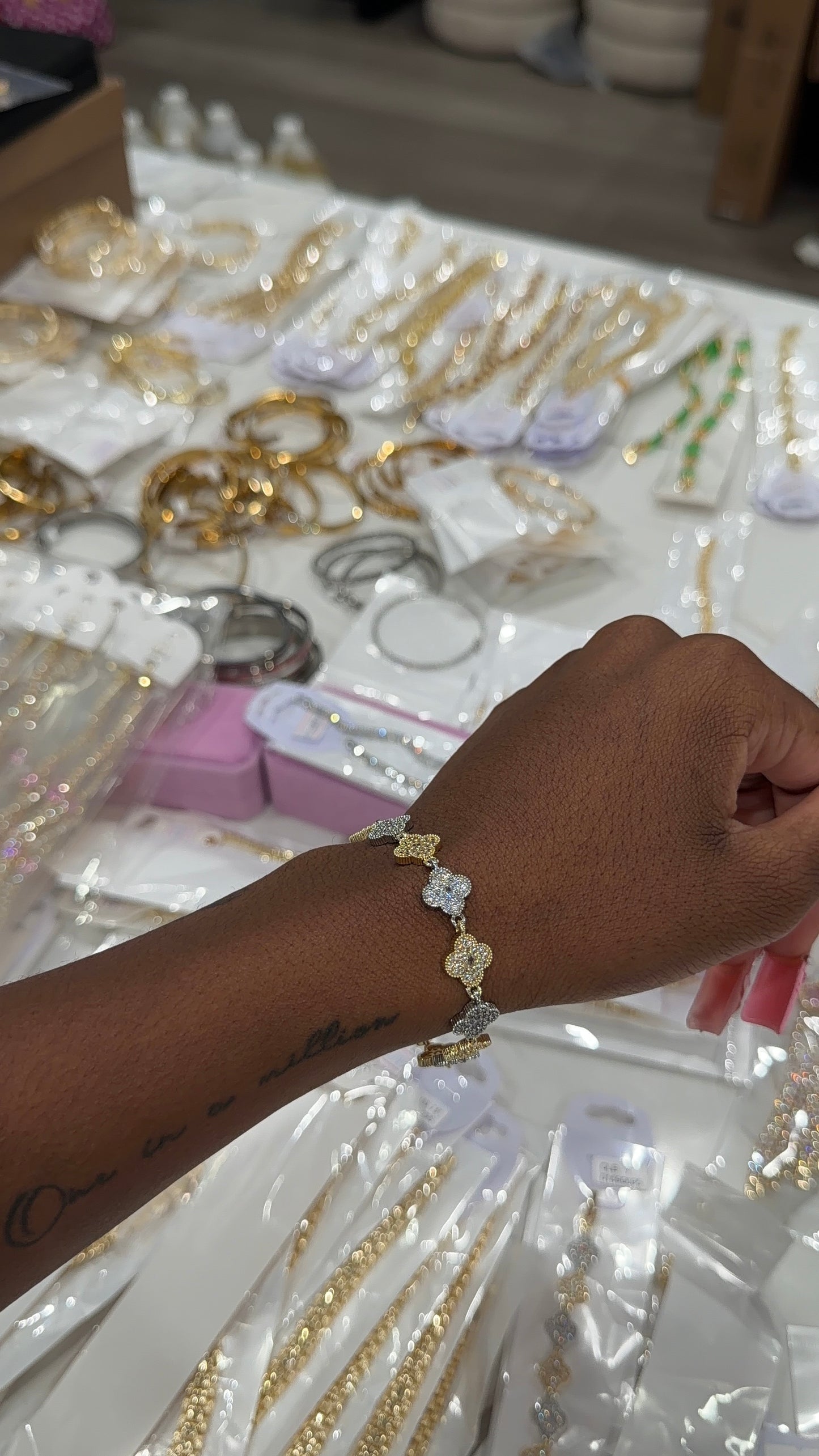 Two tone cleef bracelet