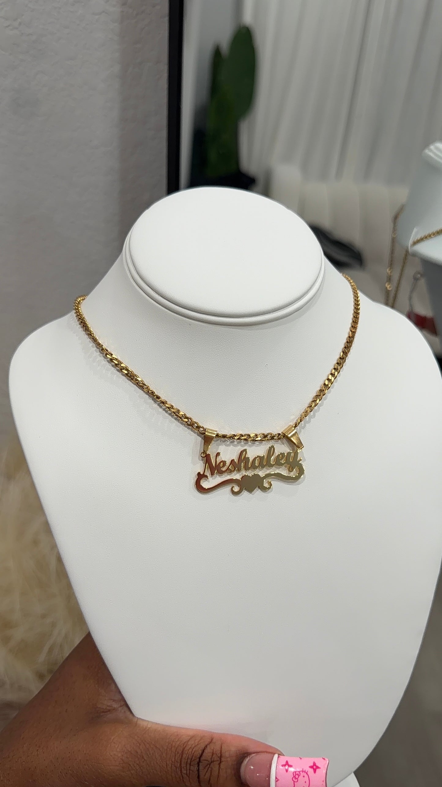 Custom name heart chain