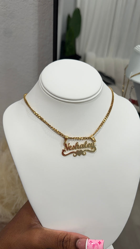 Custom name heart chain