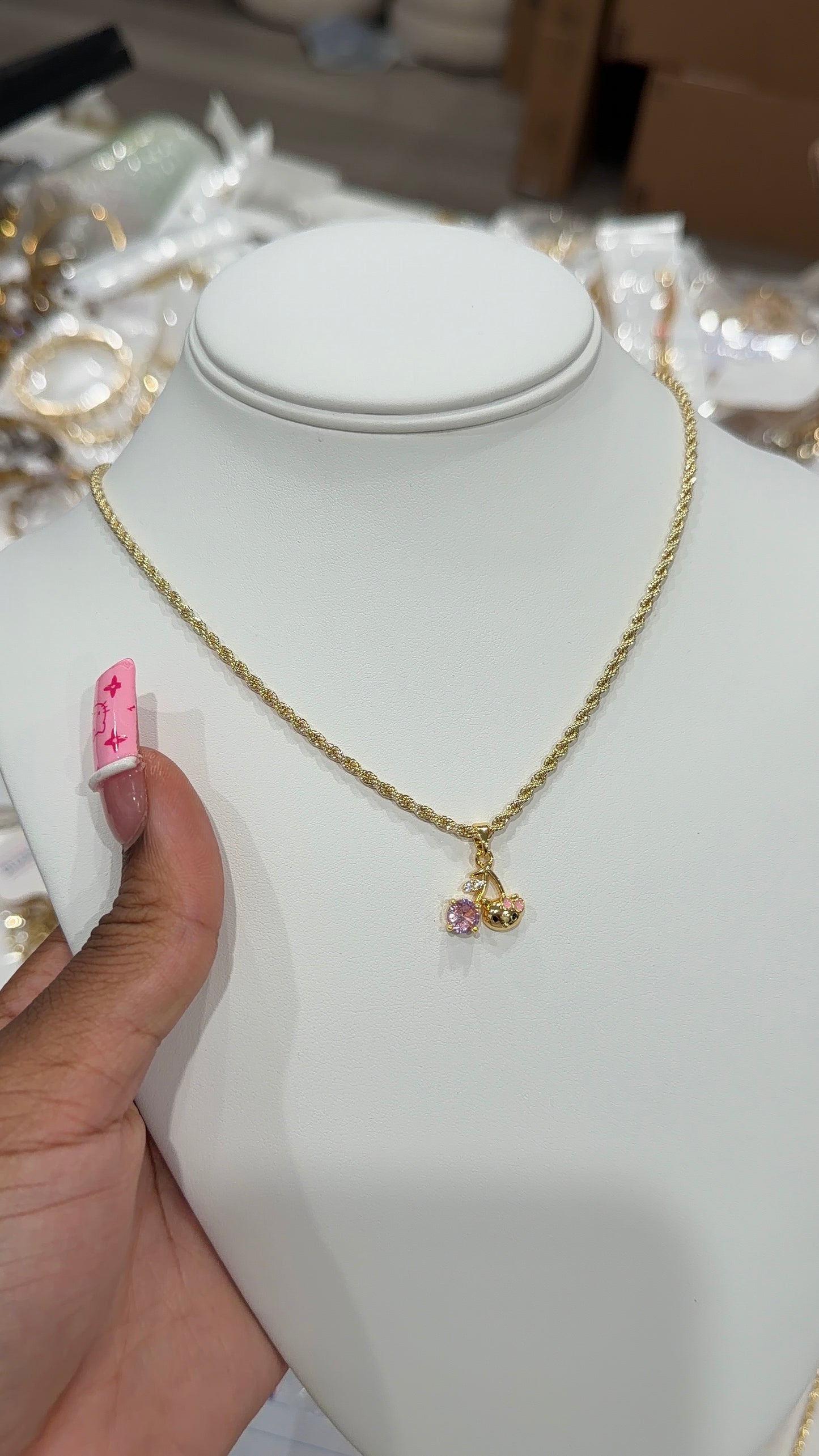 Cherry Kitty charm chain