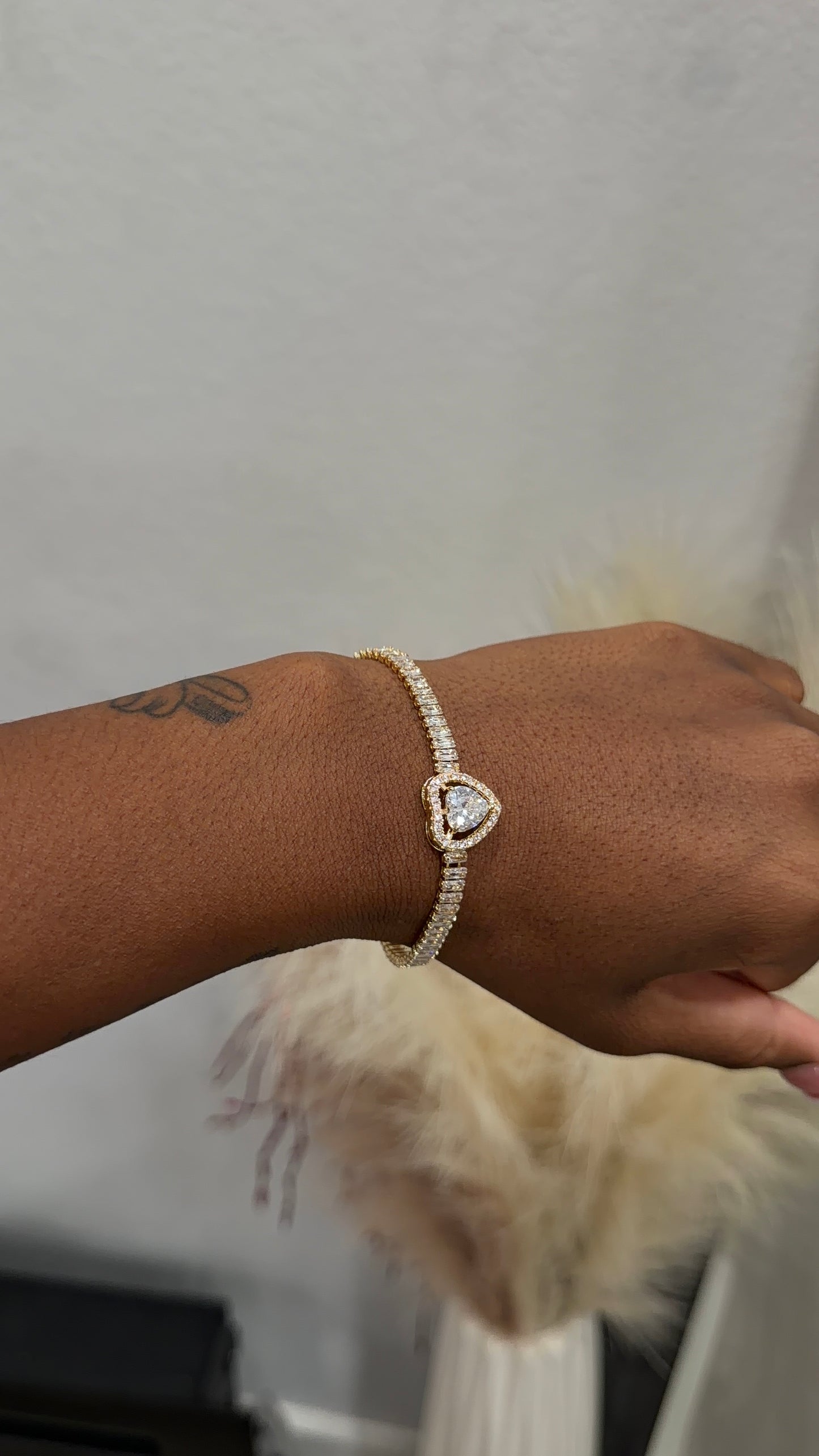 Iced heart bracelet