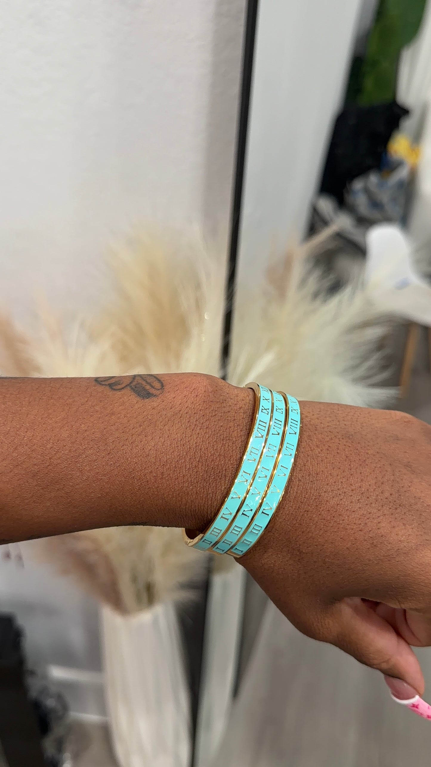 Baby Blue Roman Bangle