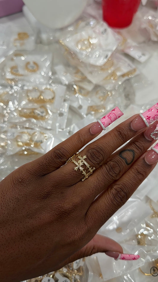 Adjustable crosses ring