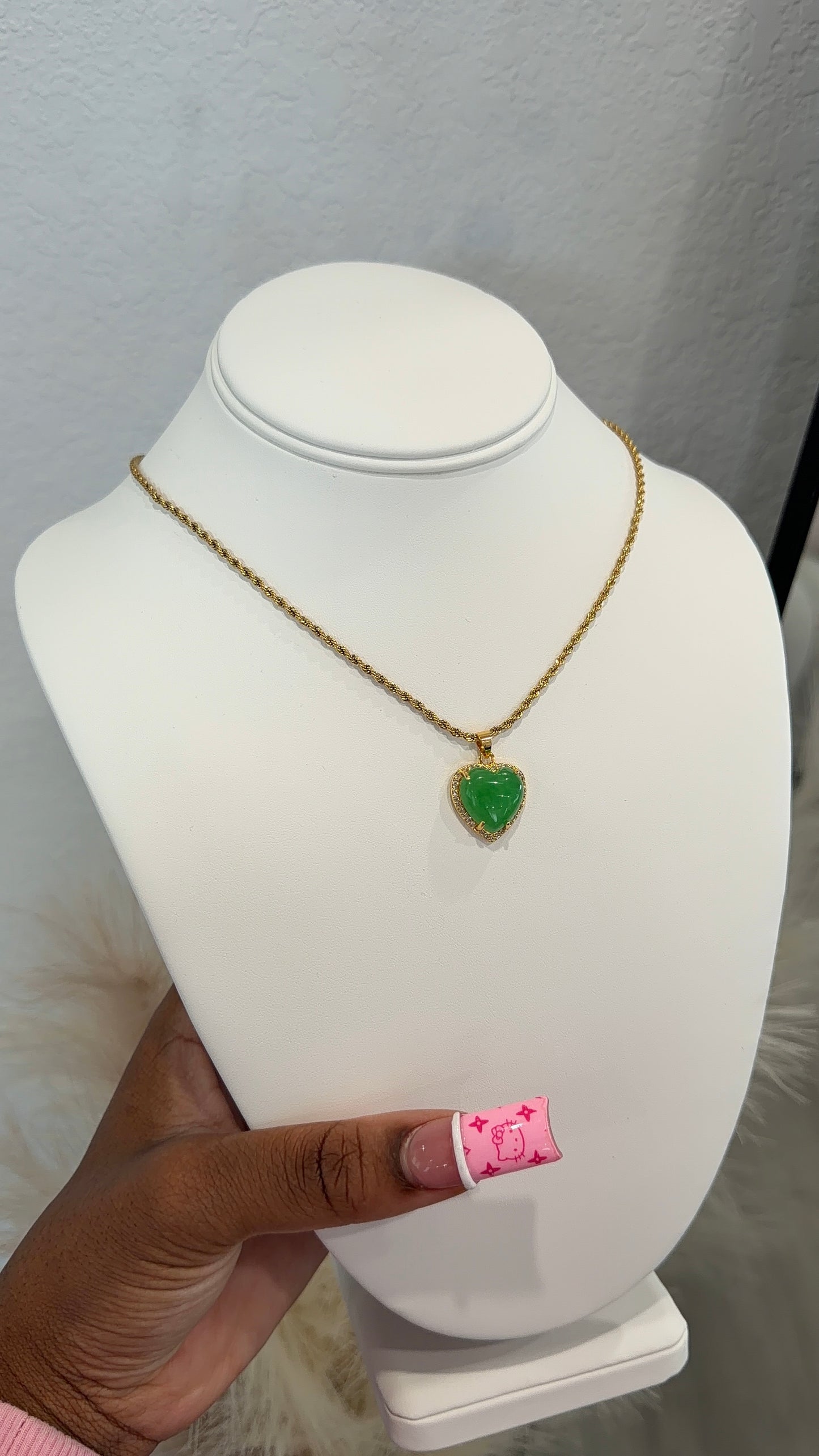 Emerald heart necklace