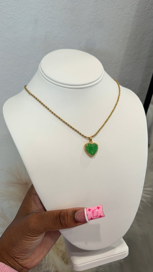 Emerald heart necklace