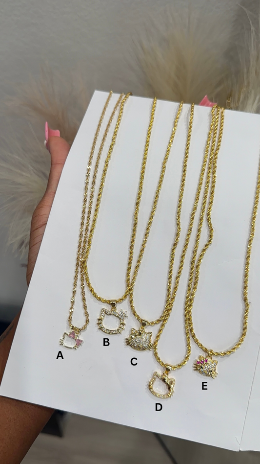Iced kitty necklace collection
