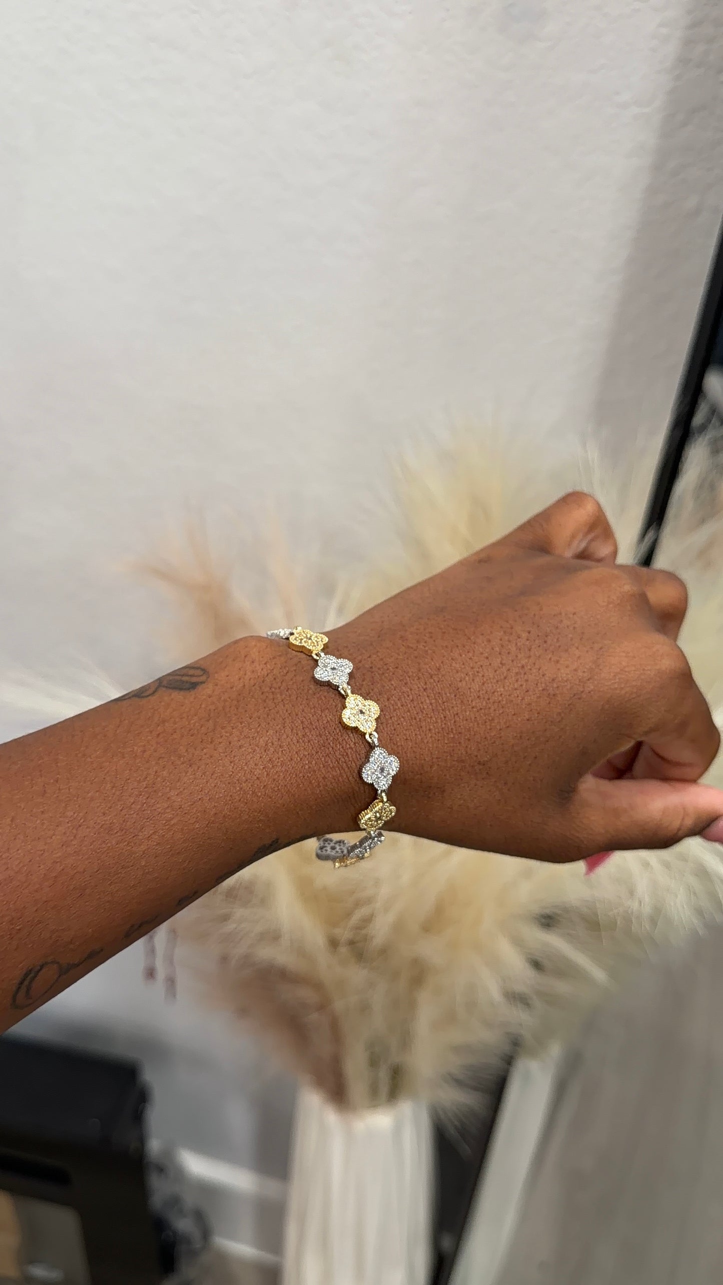 Two tone cleef bracelet
