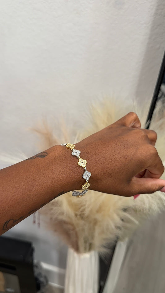 Two tone cleef bracelet