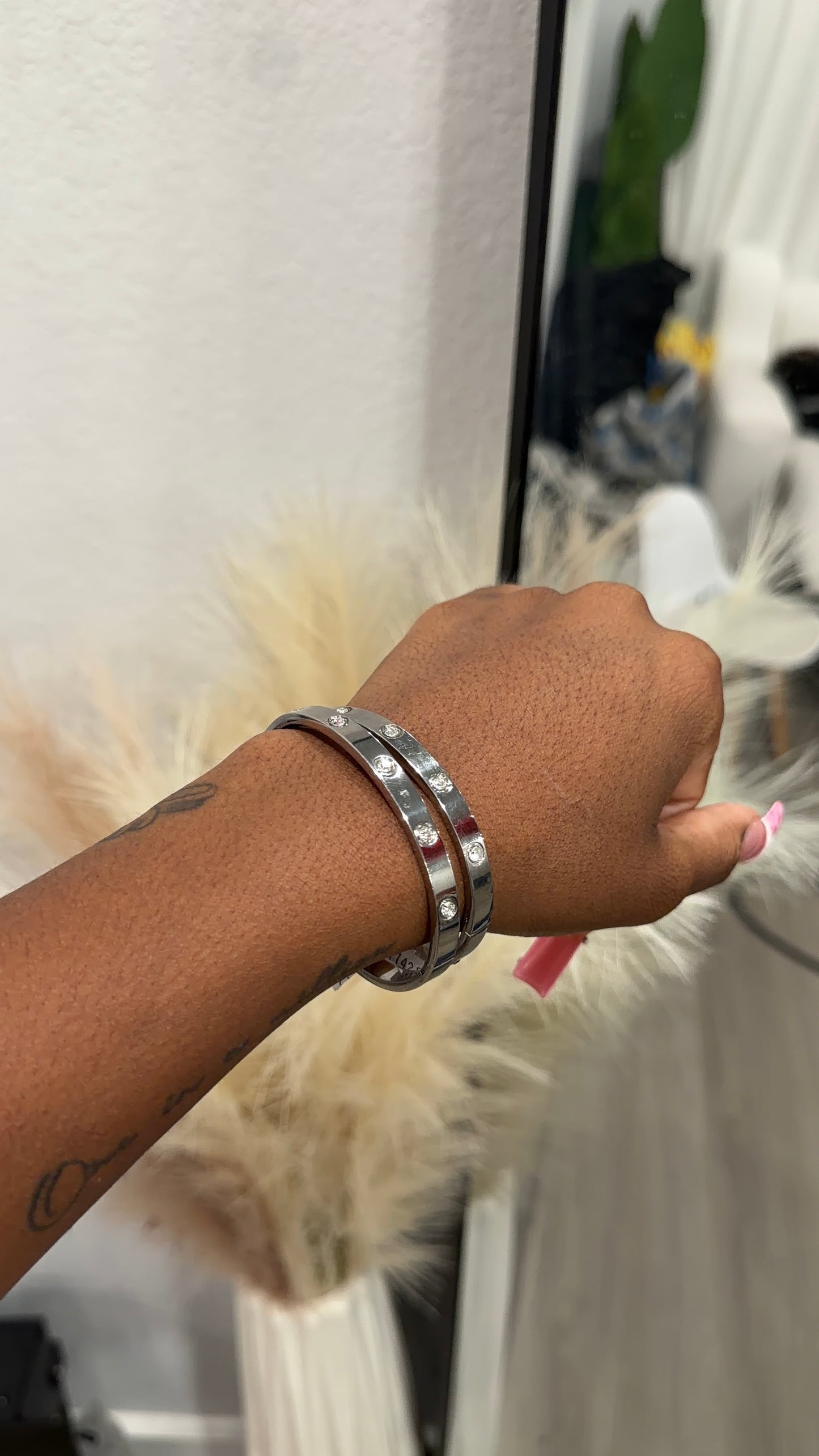 Chrome crush bangle
