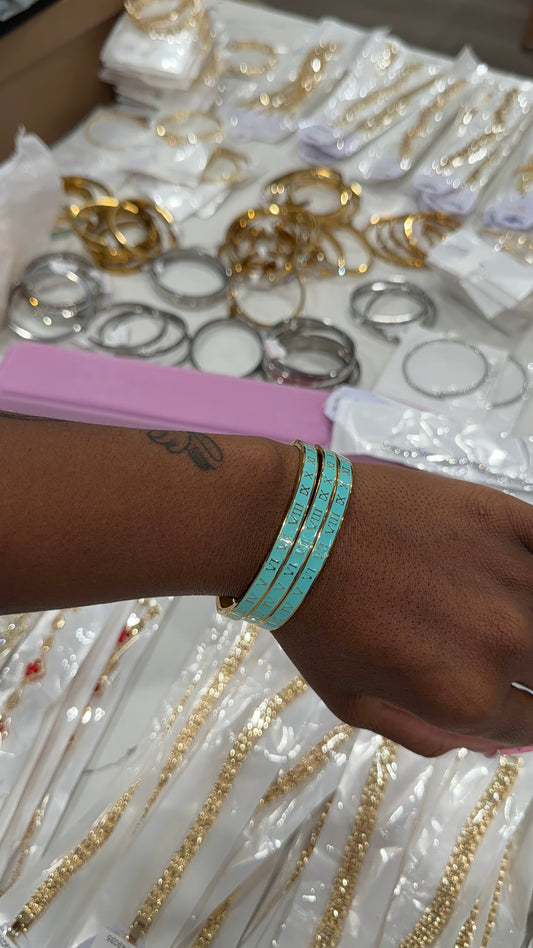 Baby Blue Roman Bangle