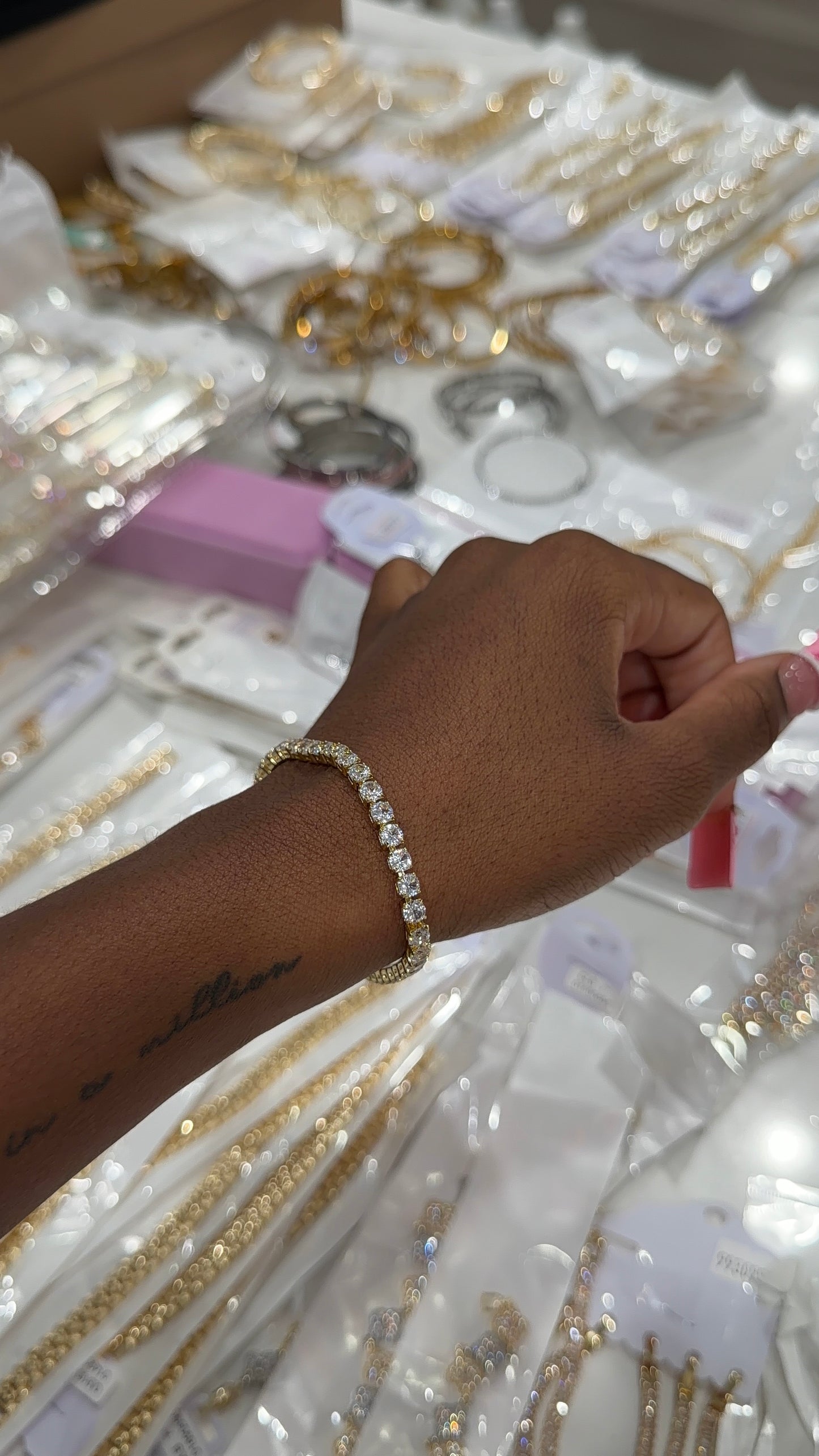 Iced tennis bracelet