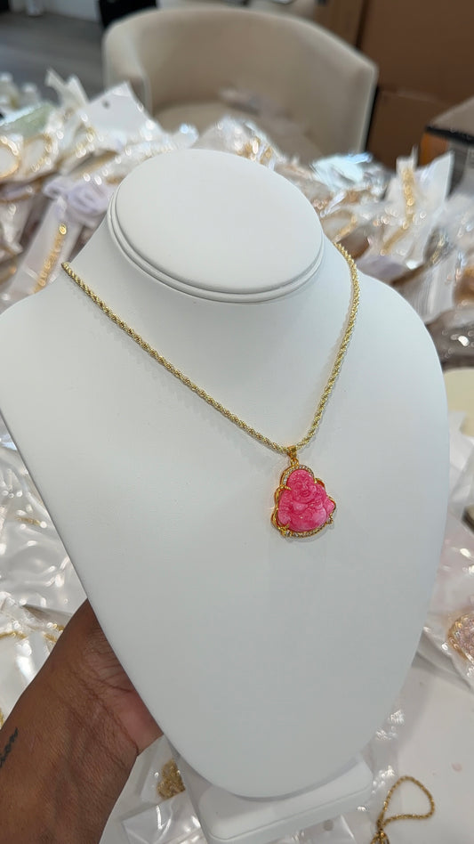 Pink Buddha Necklace