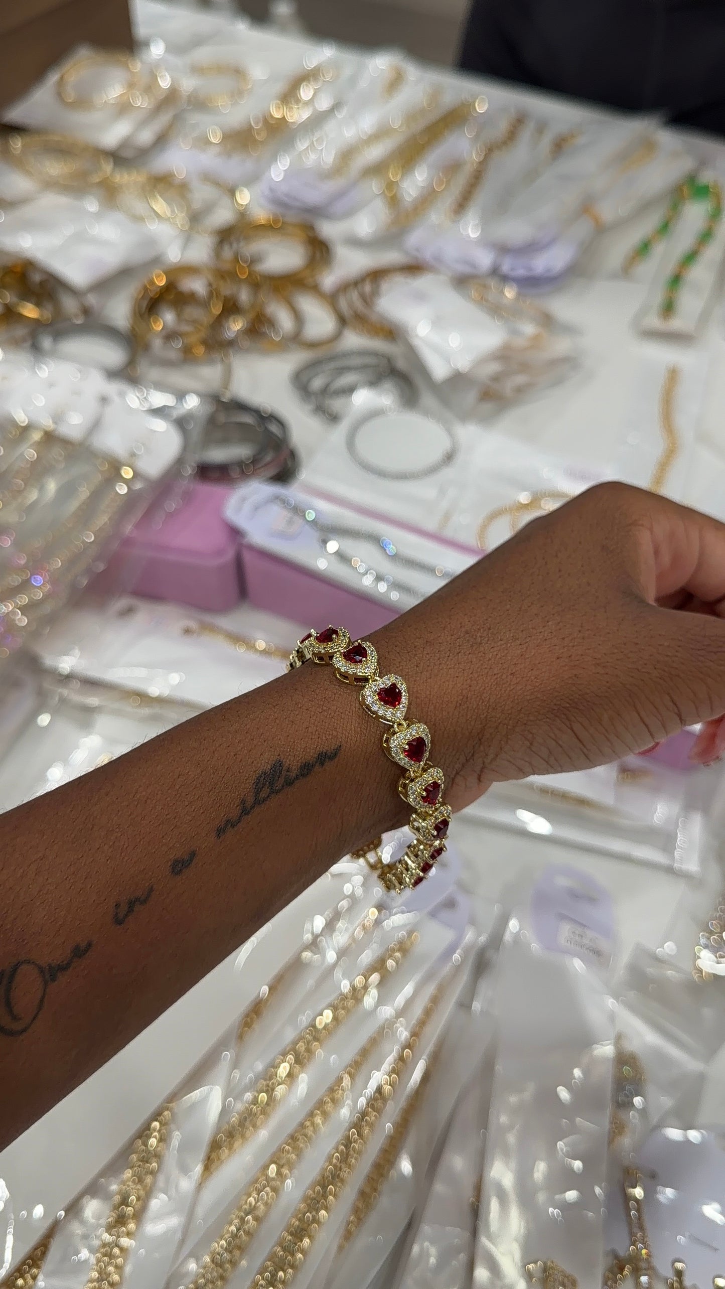 Hearts on ice bracelet