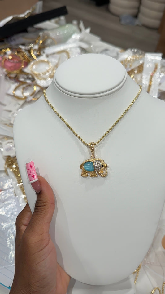 Baby blue elephant chain