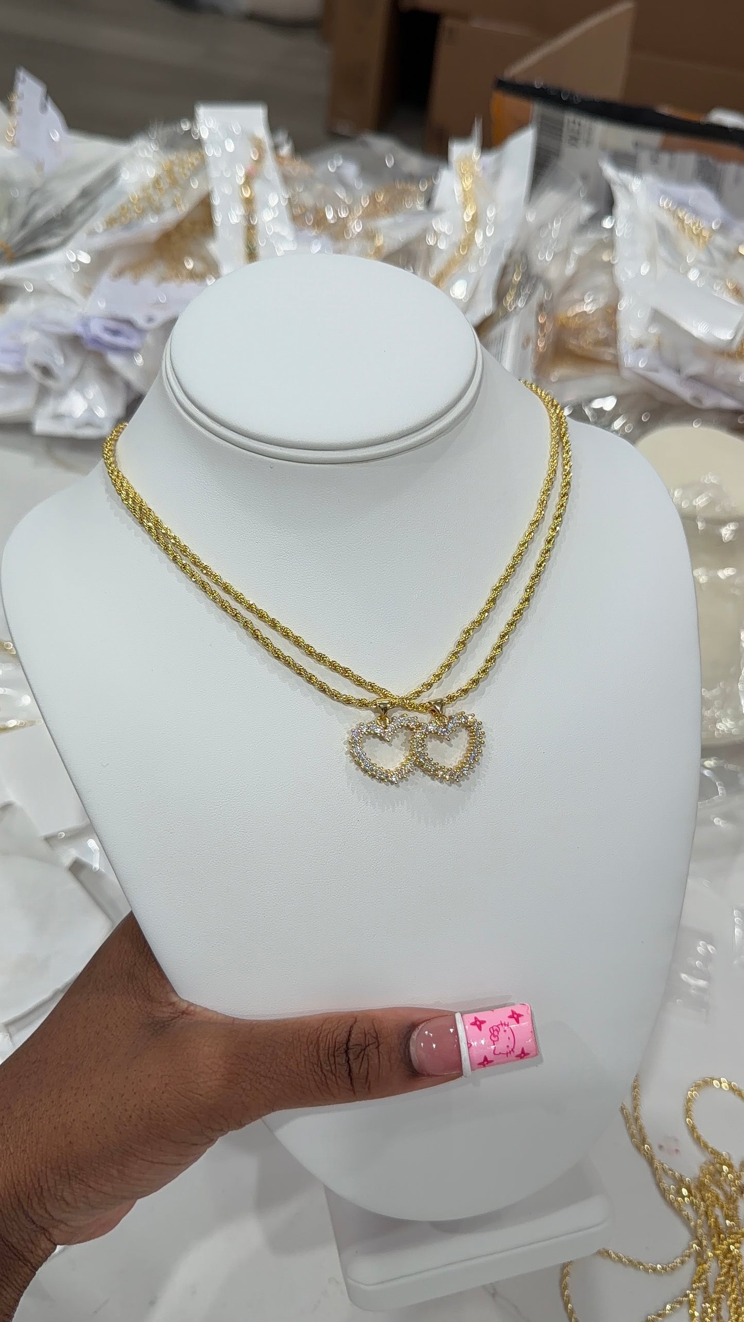 Classic iced heart necklace