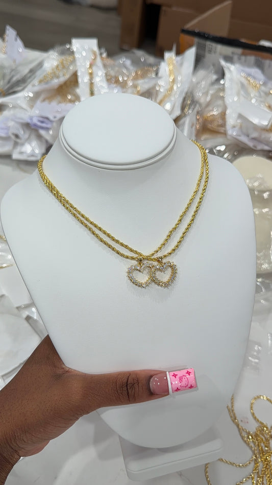 Classic iced heart necklace
