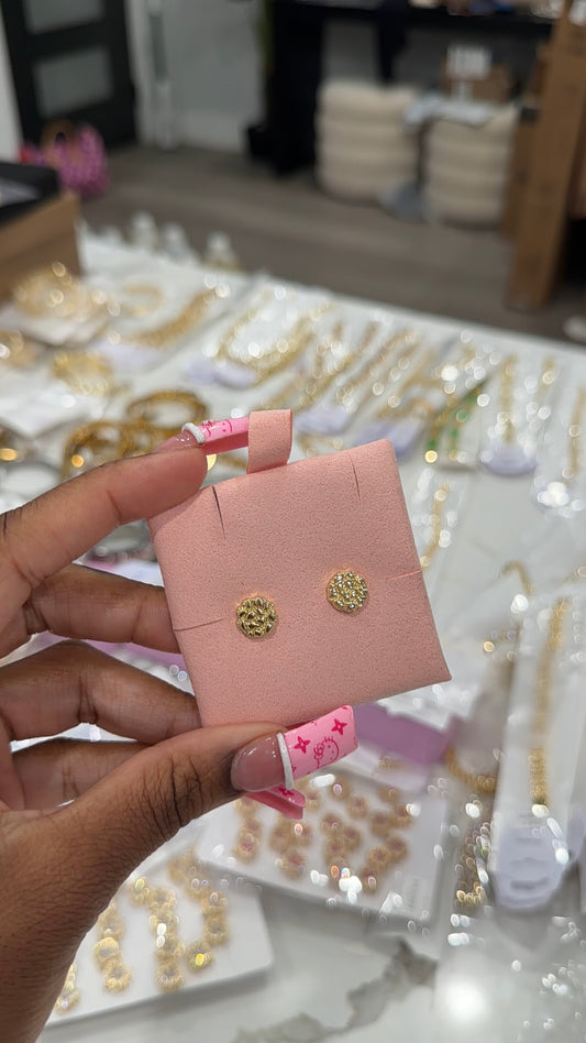 Round nugget earrings