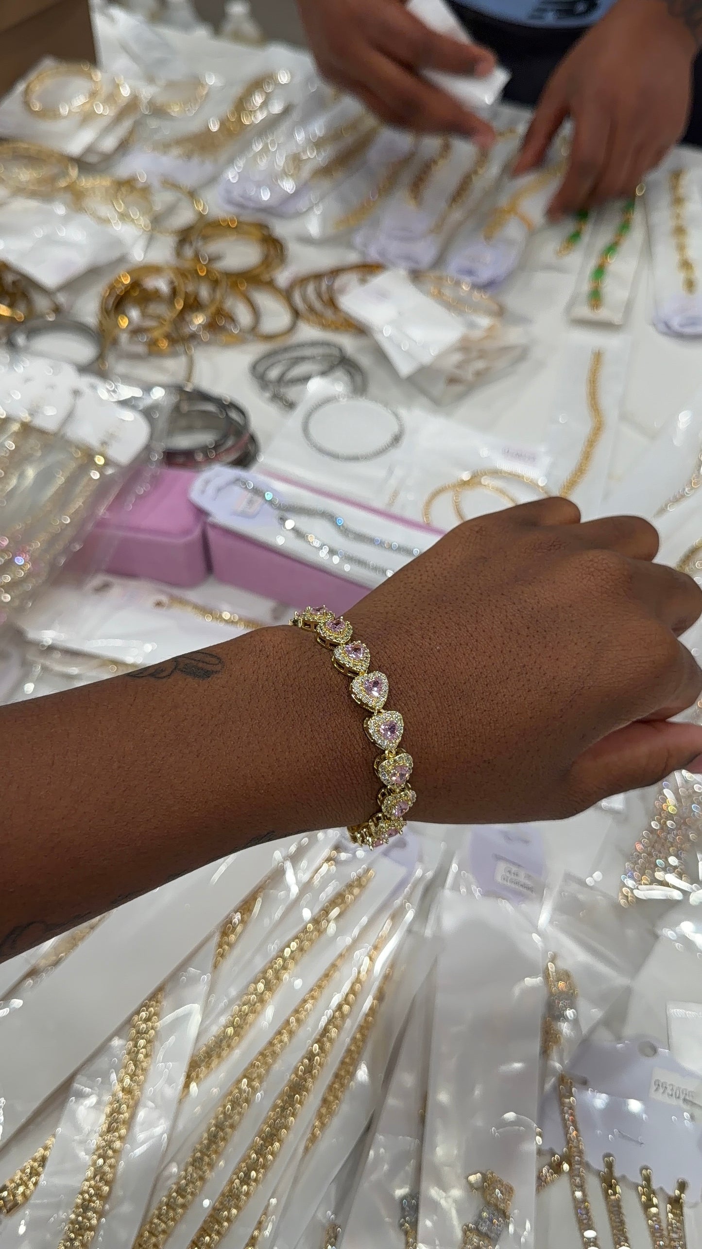 Hearts on ice bracelet