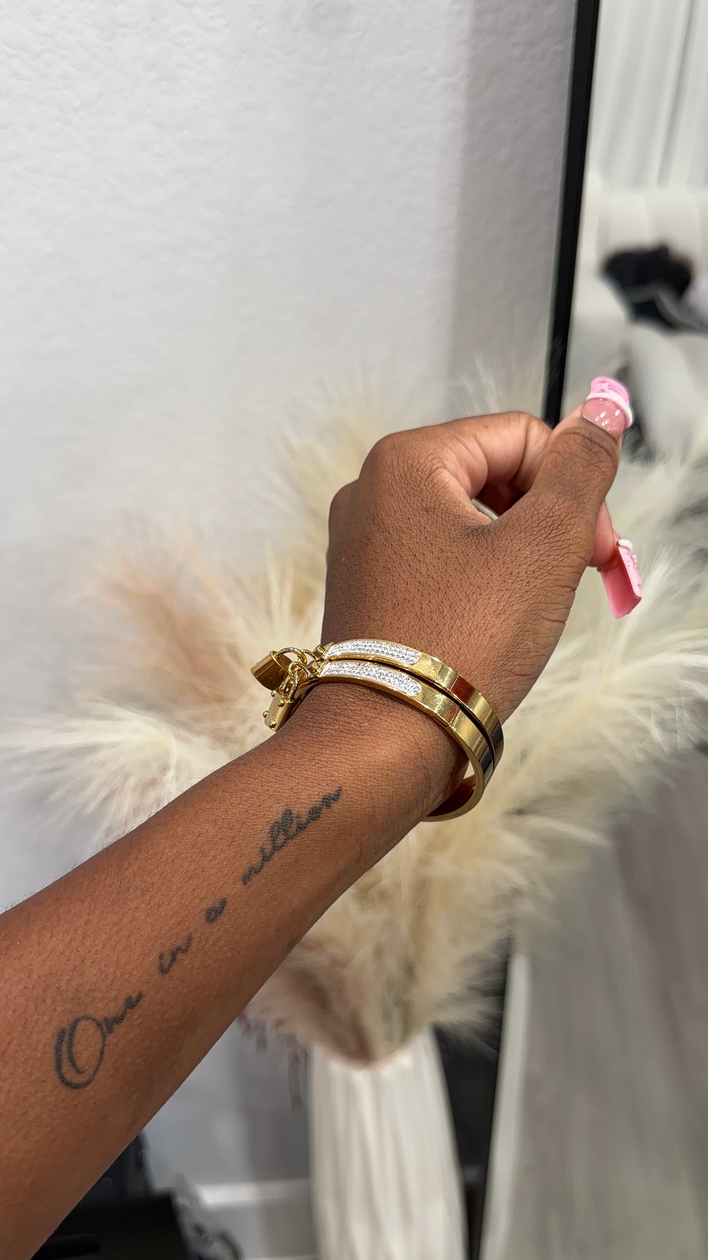 Golden lock bangle