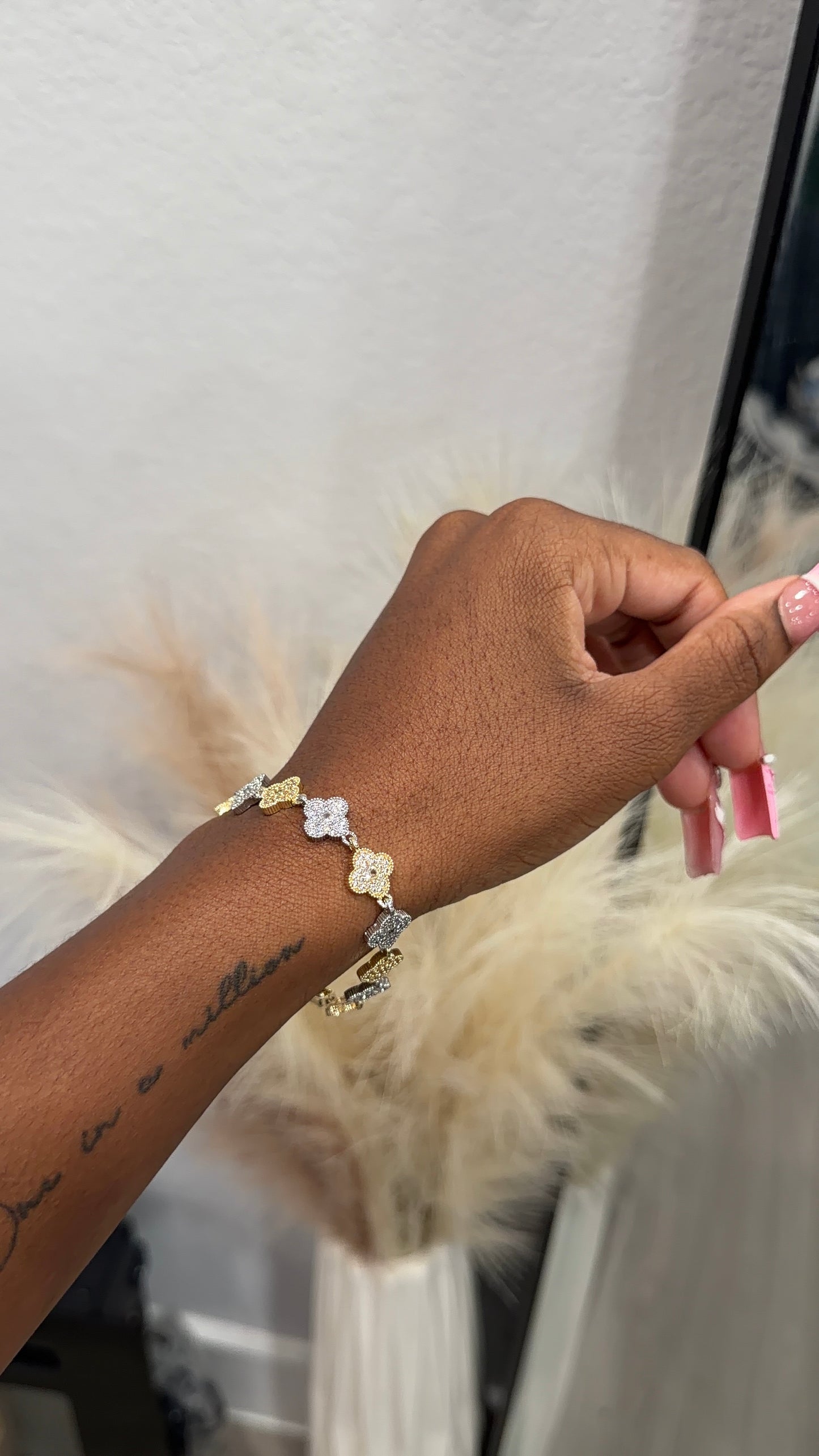 Two tone cleef bracelet