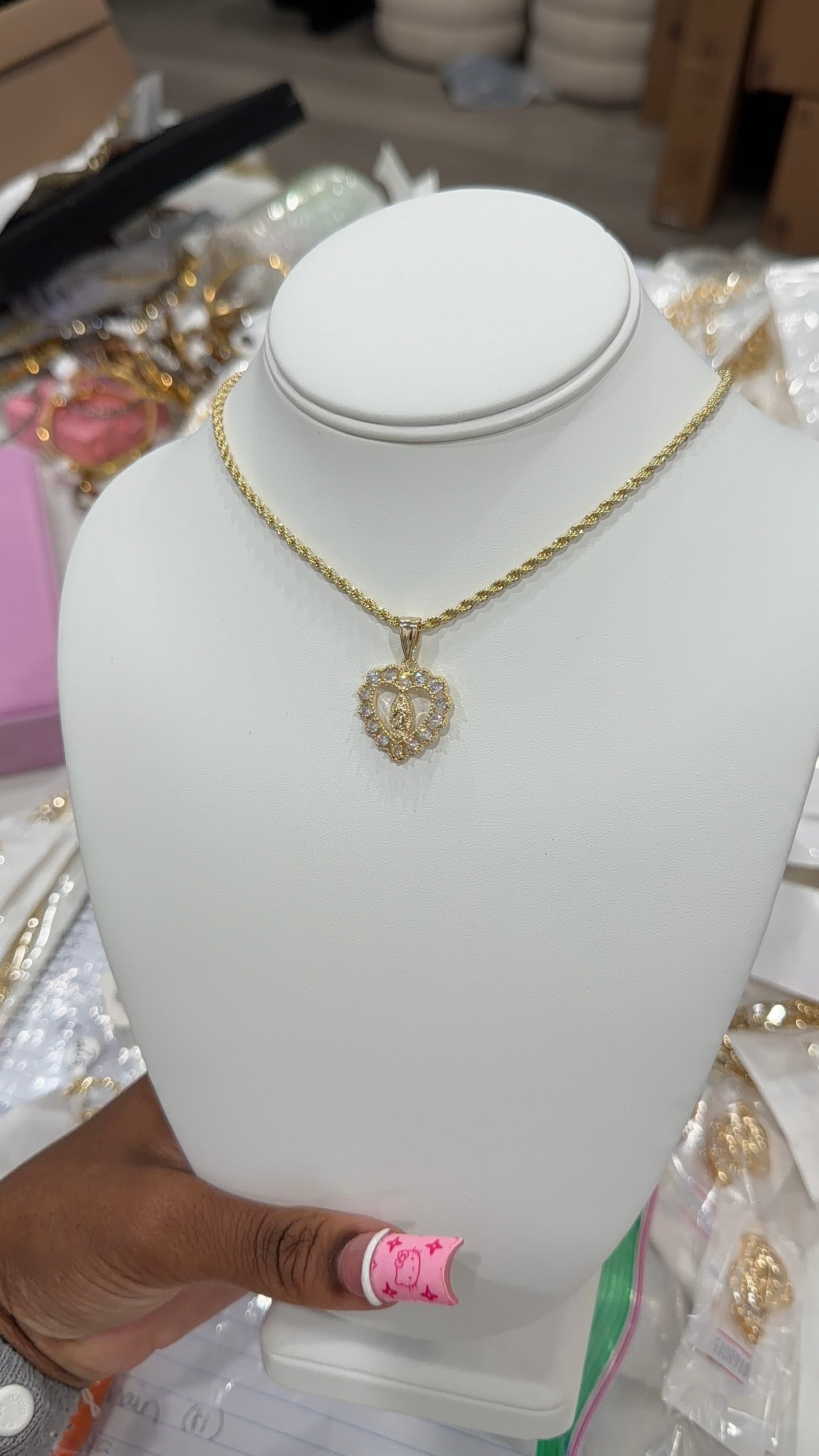 Holy heart charm necklace