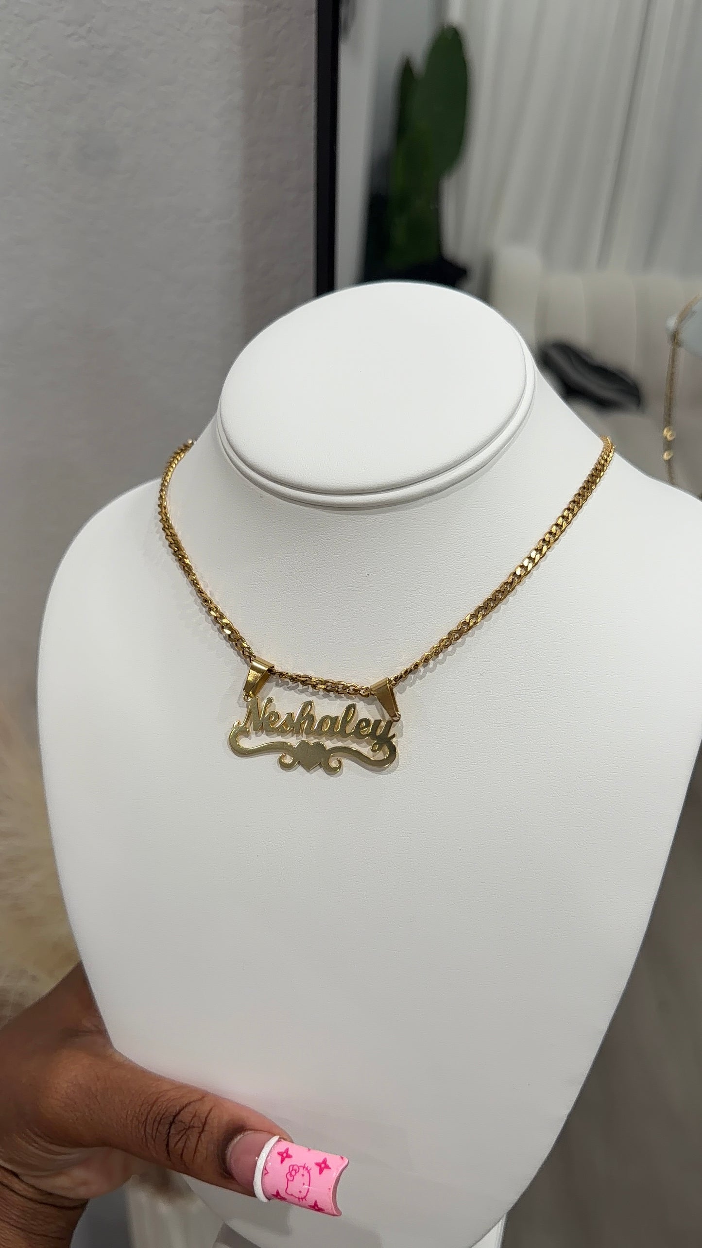 Custom name heart chain