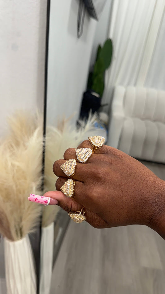 Iced heart ring