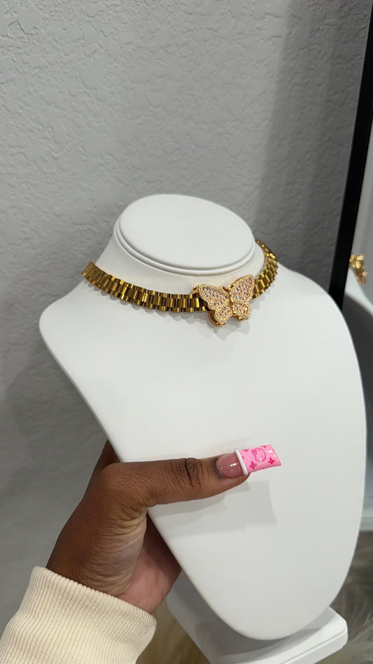Iced butterfly link choker