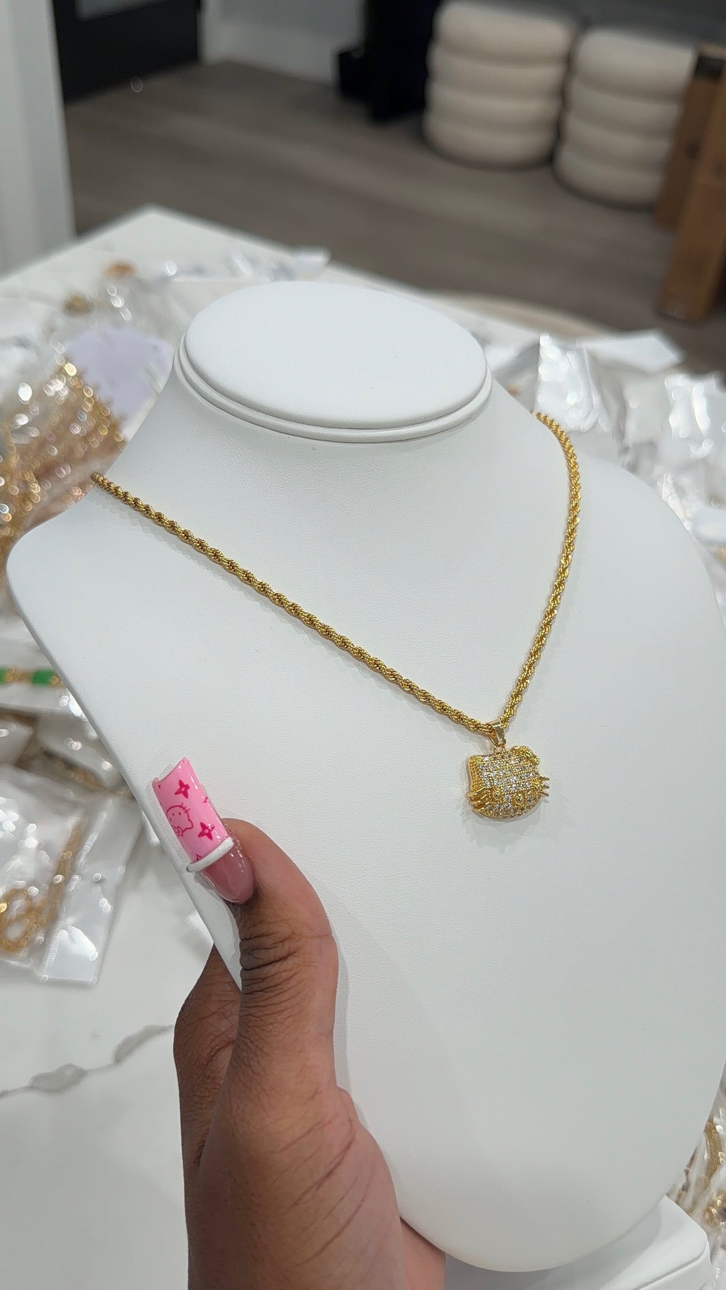 Iced Hello Kitty Rope Chain