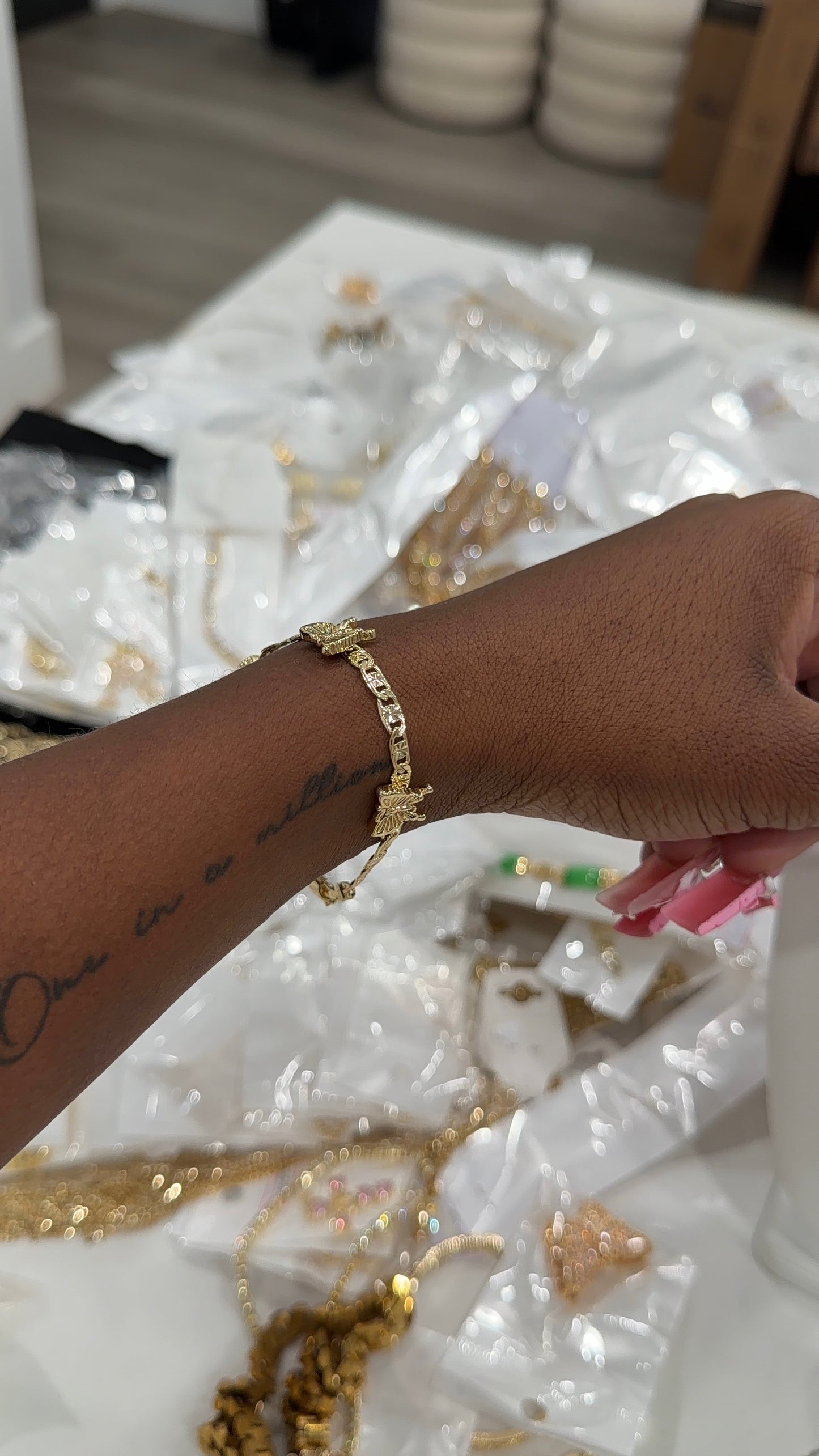 Gold butterfly bracelet