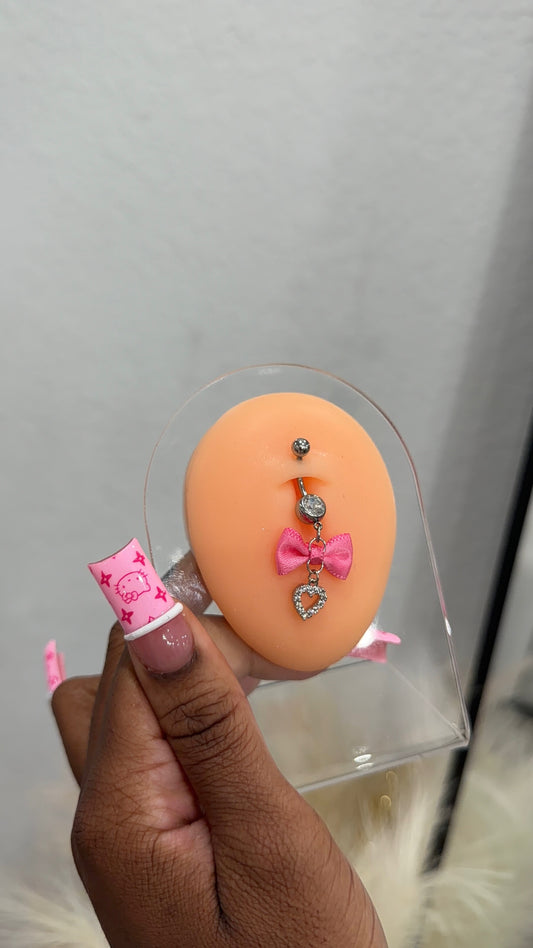 Bowed out belly ring